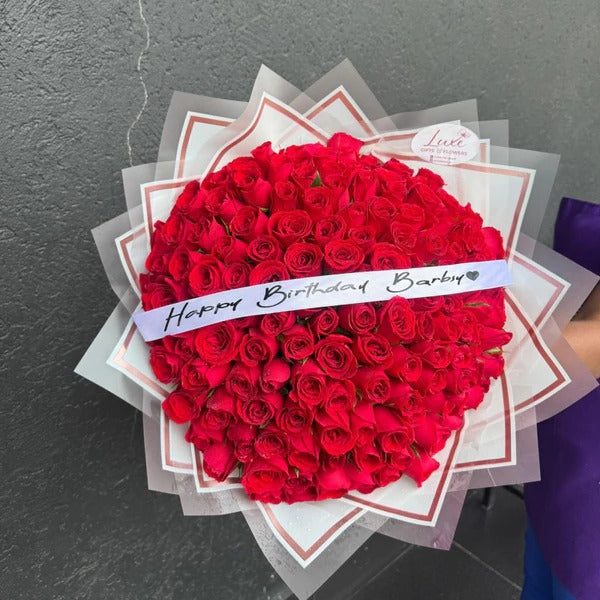 Scarlet Charm Bouquet - 150 stems