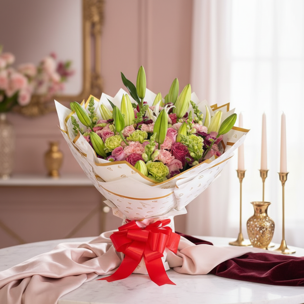 Beautiful Flower Bouquet in Elegant Setting