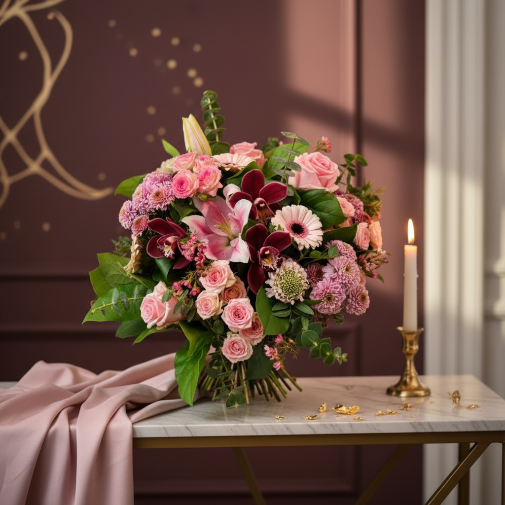 Elegant Flower Bouquet in Sophisticated Setting
